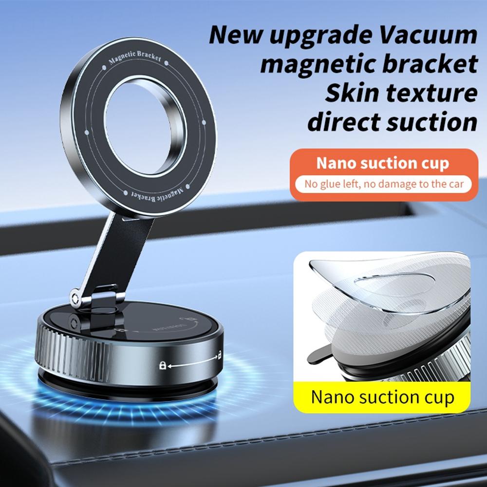K1 Magnetic Car Phone Mount with Suction Cup Base 360 Degree Rotation Foldable Navigation Stand