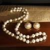 Elegant Baroque Pearl Necklace & Gold-Plated Round Pearl Earring Set