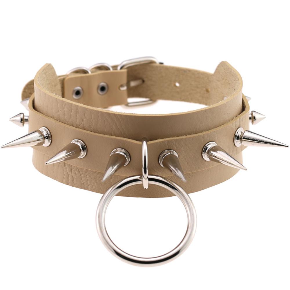 Black Spike Choker Goth  Punk Harajuku  Collar Belt Necklace Pu Leather Chocker  Cosplay Club Party  Festival Jewelry