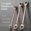 Double Head Ratchet Wrench , 6-27mm Chrome Vanadium Steel, Reversible Combination Spanner for Auto & DIY Repairs