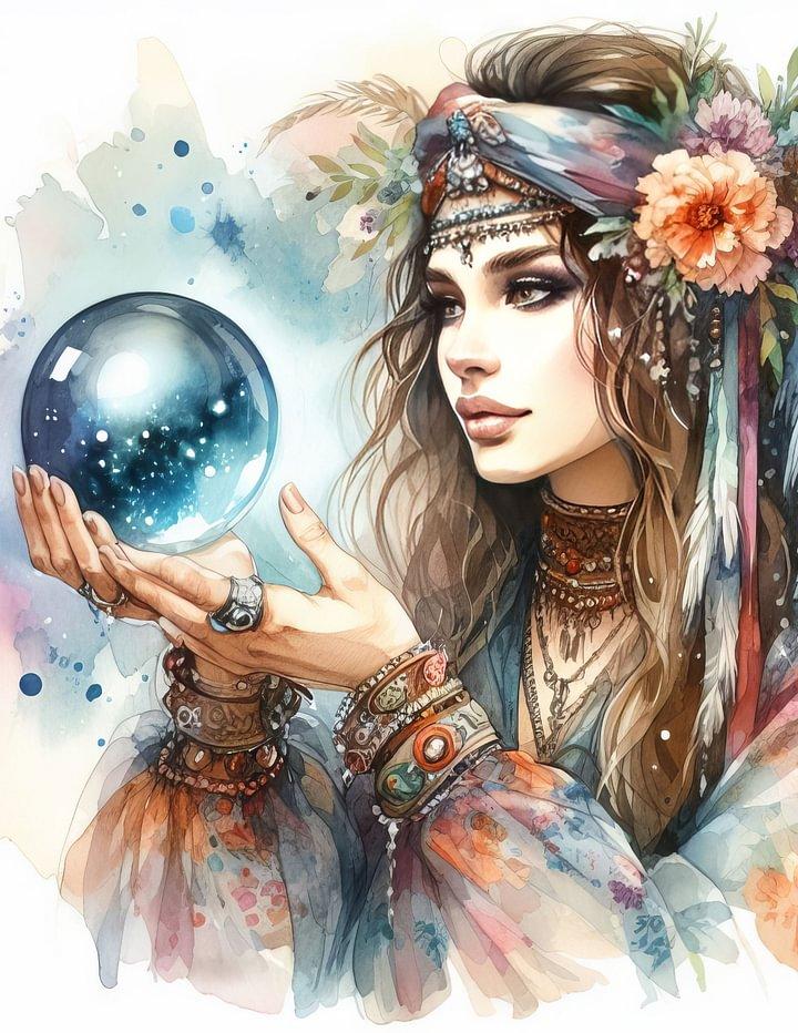 dIY 5D Diamond Painting Gypsy Girls Full Round Square Diamond Embroidery Fantasy Poker Indian Lady Mosaic Cross Stitch Kits