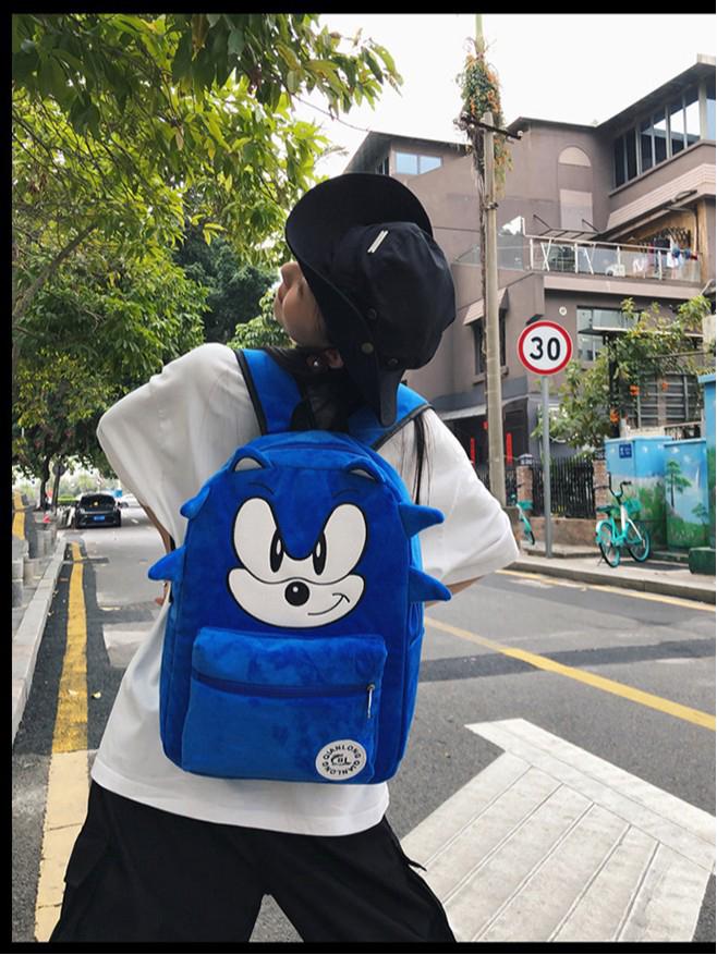 Βελούδινο Σακίδιο Ταξιδίου Sonic the Hedgehog για Άνδρες και Γυναίκες - Μεγάλης Χωρητικότητας Τσάντα για Μαθητές Λυκείου και Φοιτητές