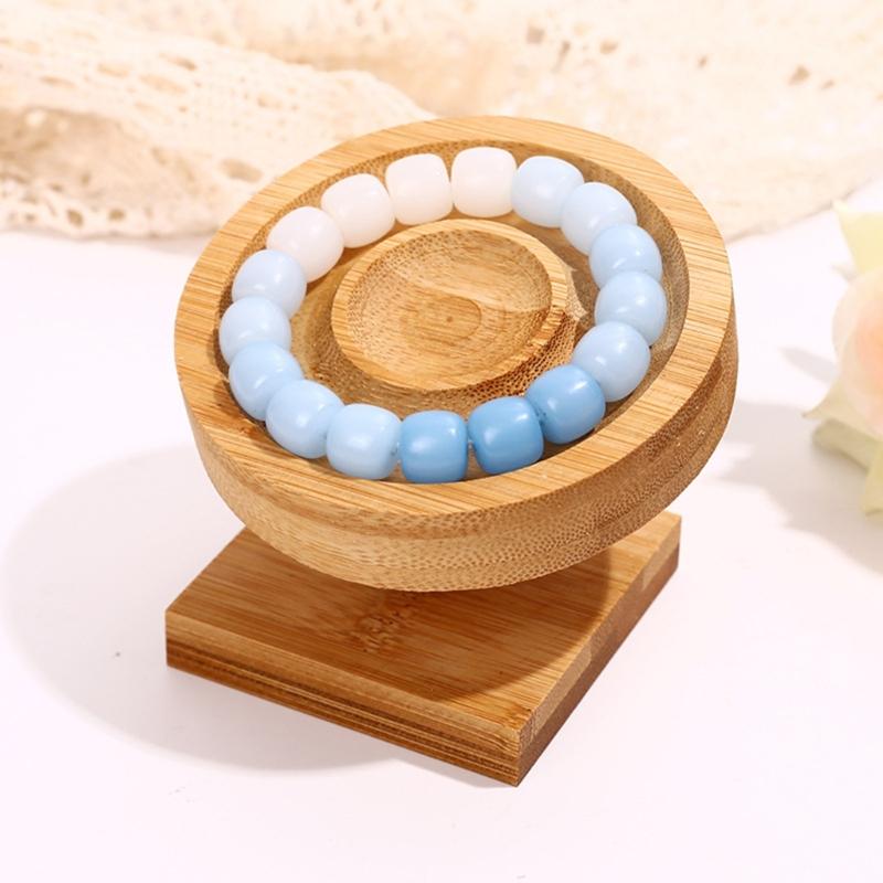 Practical Wood Bangle Display Stand Functional Wood Bracelet Display Holder for Multiple Bangles and Accessories