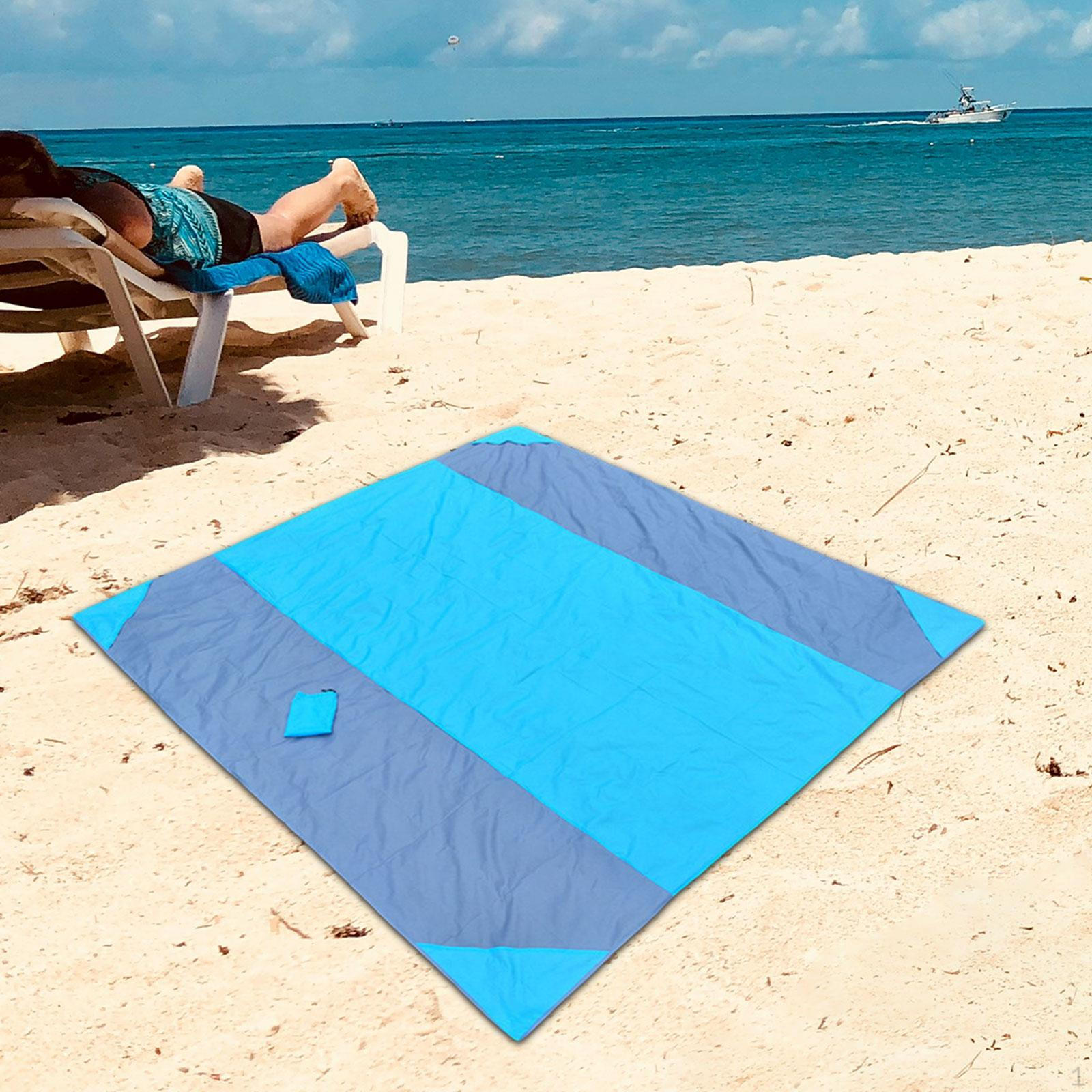 

Пляжный коврик для пикника, водонепроницаемое практичное одеяло для кемпинга, для барбекю во дворе, в парке Blue Gray