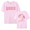 Wicked for Good Różowa Koszulka z Krótkim Rękawem Bawełniana Damska Unisex Koszulki Streetwear Unisex Moda Film Graficzny Nadruk Koszulka Damska