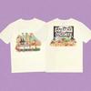 New Roundneck Cartoon Group Portrait Retro Scene Pattern Unisexs and Womens Casual ShortSleeved TShirt