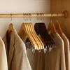 2PCS Trendy Solid Wood Clothes Rack Non Deformable Luxury Closet Storage Hook with Clip Household High-quality Clothes Hanger