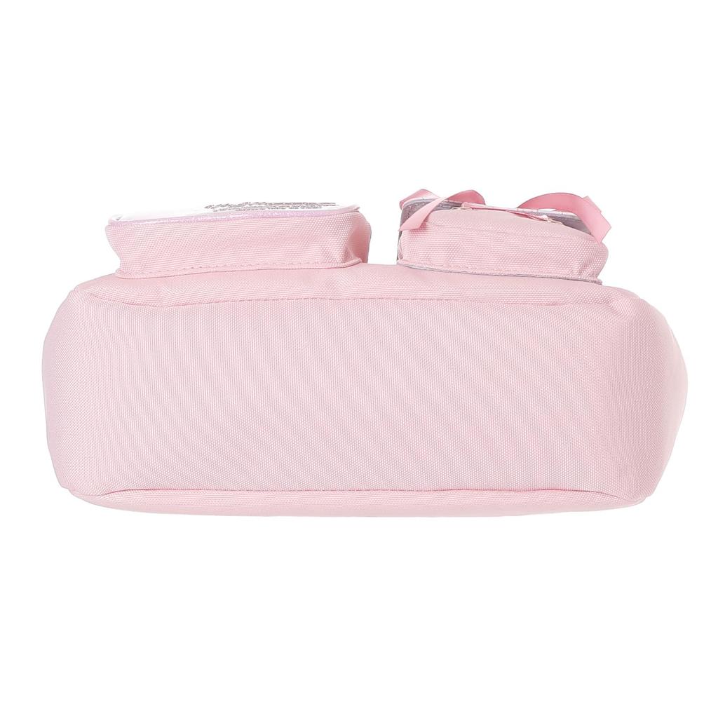 Sanrio Characters Round Shoulder Polyester 2 Stuffed H X 25cm W X 9cm D Bag, Check, Pockets, Animals, 17.5cm (My Melody)