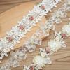 White Organza Three-dimensional Bow, Vanilla Lace Embroidered Trim For Hanfu Accessories, Children's Clothing Accessories