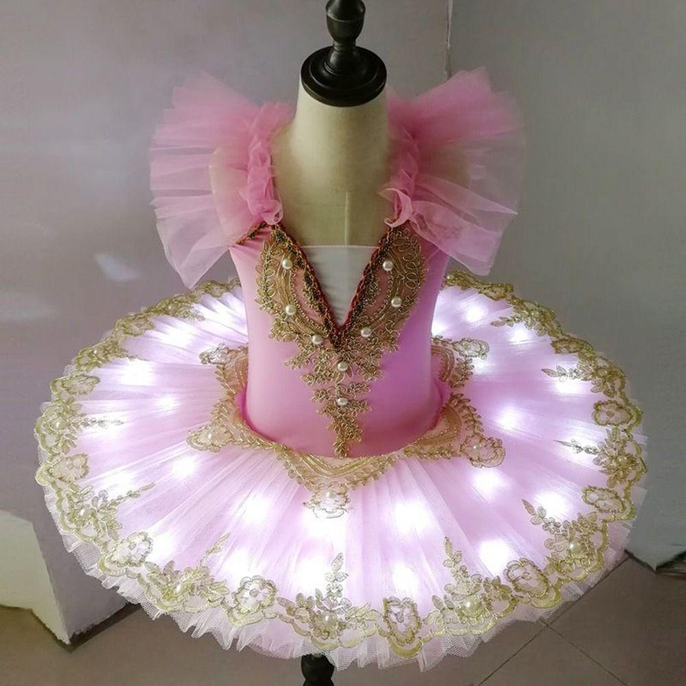 Led Light Ballet Tutu Sequin Performance Clothes Fashion Kids Ballet Dress Dance