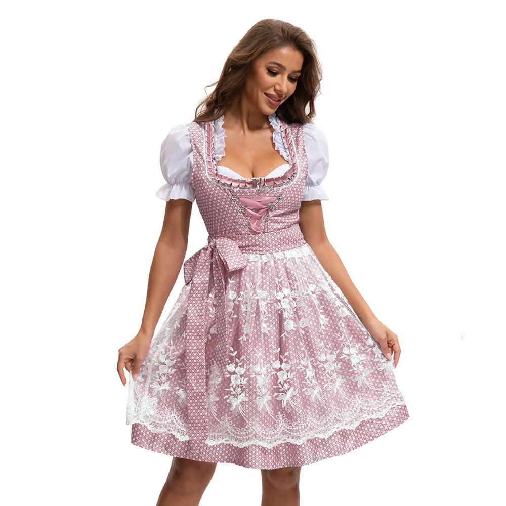 Ethnic Print Beer Costume Dress Female Ethnic Tribal Design For Oktoberfest And Themed Festivals