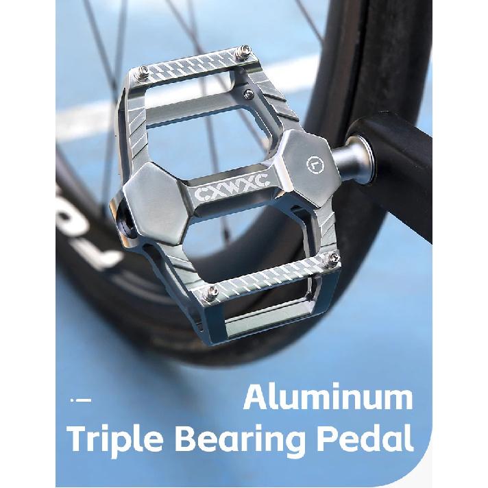 CXWXC Bike Pedals Aluminum Anti-slip MTB Road Bicycle Pedals Ultralight Sealed 3 Bearing One-piece Galvanized Cycling Pedal