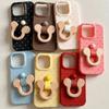 Ring Buckle Mickey Apple 16 ProMax Phone Case IPhone 15 Pro New 13 Women 12 Soft Cover 14 Leather Pattern XR