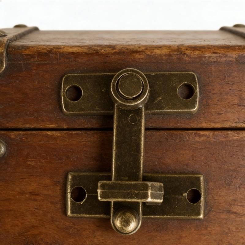 Elegante Serratura a Scatto in Bronzo Antico Maniglia Serratura Scorrevole per Finestre e Porte per Scatole Portagioielli in Legno Fatto a Mano