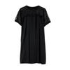 Women's Black Chiffon Summer Dress - Short Sleeves, Slimming, Plus Size, Loose Fit, 2026 New Style for Middle-Aged Mothers