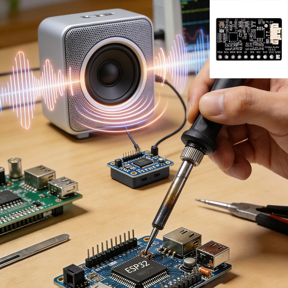 3.3V 5V Audio Recording Playback Module ES8311+NS4150B 3W Amp Dual Chip 10Pin 2.54mm Pitch Support I2C I2S for ESP32-C3 ESP32-S3