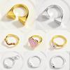 Spanish Simple Love Design Ring Feminine Geometric Opening Stainless Steel Ring Jewelry