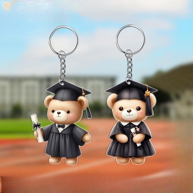New Creative Graduation Season Bear 2D Acrylic Pendant
