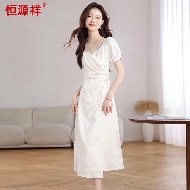 Hengyuanxiang Elegant Draped Asymmetrical Hem Midi Dress