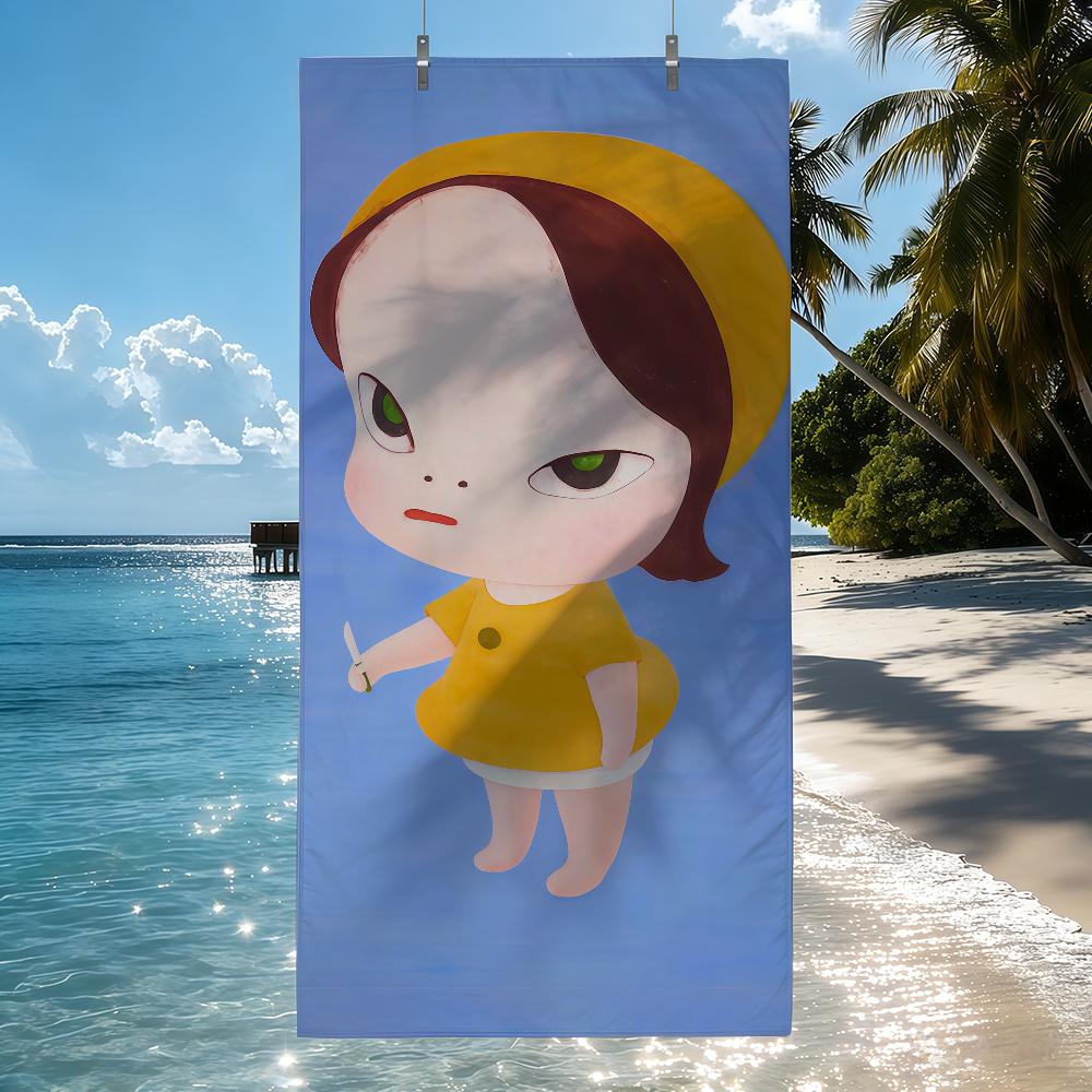Yoshitomo Nara Art Towel Quick Drying Beach Towels Are Suitable For Swimming Pools Camping Yoga And The Gym