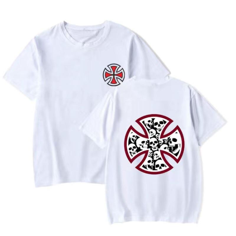 Amerykańska Moda Koszulka Skateboardowa Czysta Bawełna Z Nadrukiem Krótki Rękaw Neutralna Pasująca do Wszystkiego High Street Letnie Topy T-shirt