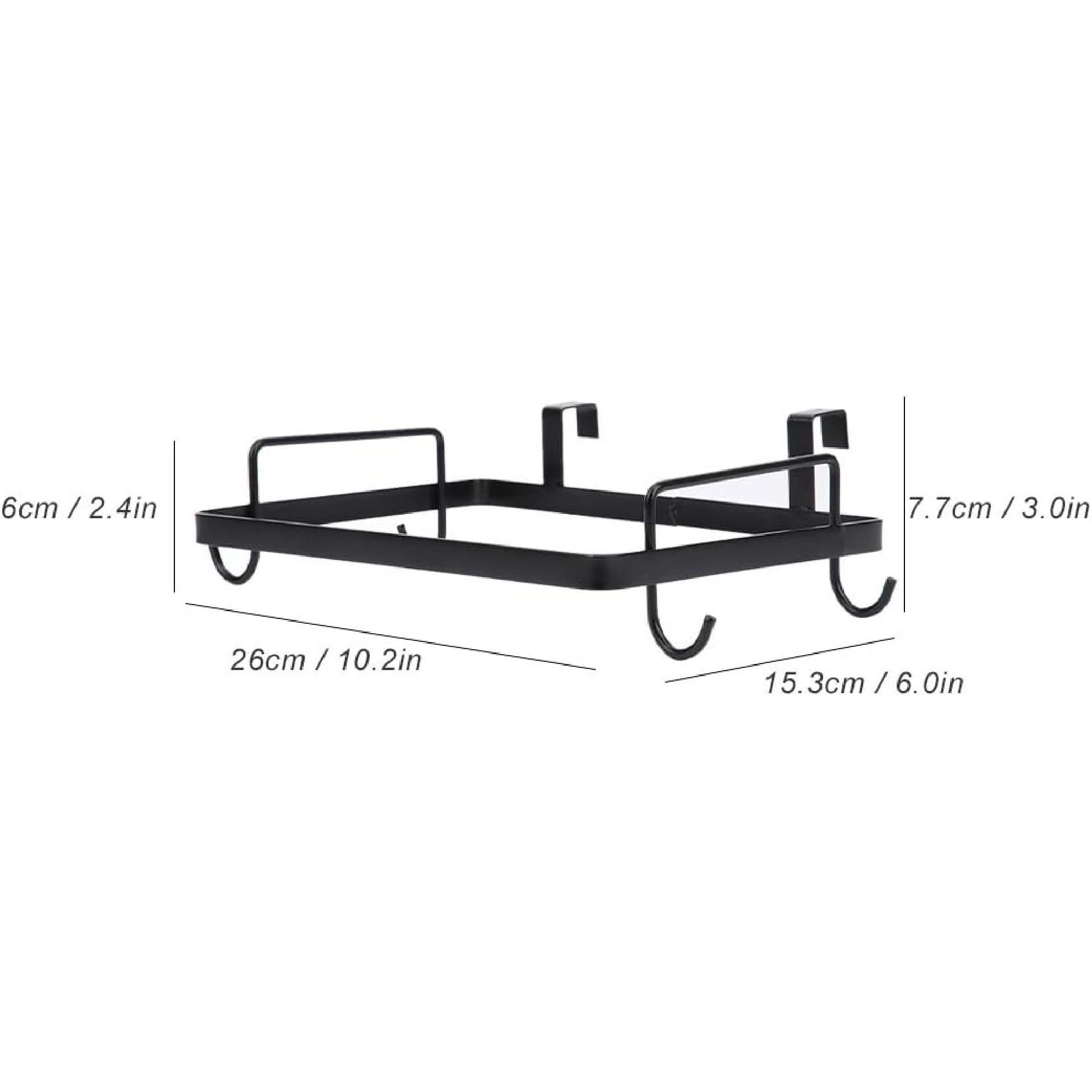 Jiawu Trash Storage Holder, Trash Bag Rack Hanging Trash Bag Holder Iron Hook Designed for Household Kitchen Cabinets Doors and Cupboards(Black)