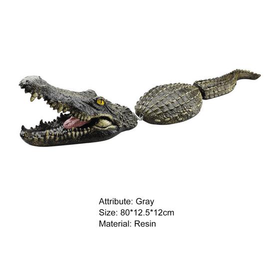 Crocodile Figurines Realistic Durable Resin Crocodile Floating Outdoor Statues for Garden