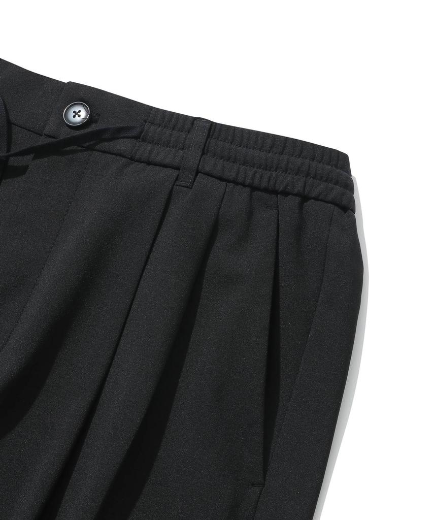 COVERNAT Summer Double-Pleated Semi-Wide Slacks Black