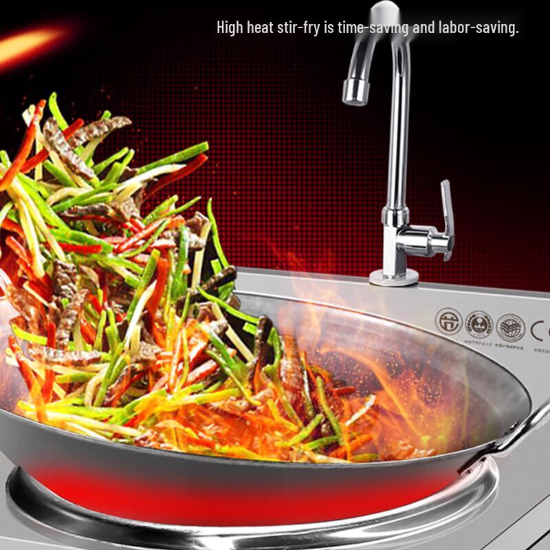 Songrun Commercial Vertical Concave Wok Stove, Gas & Charcoal Dual-Use