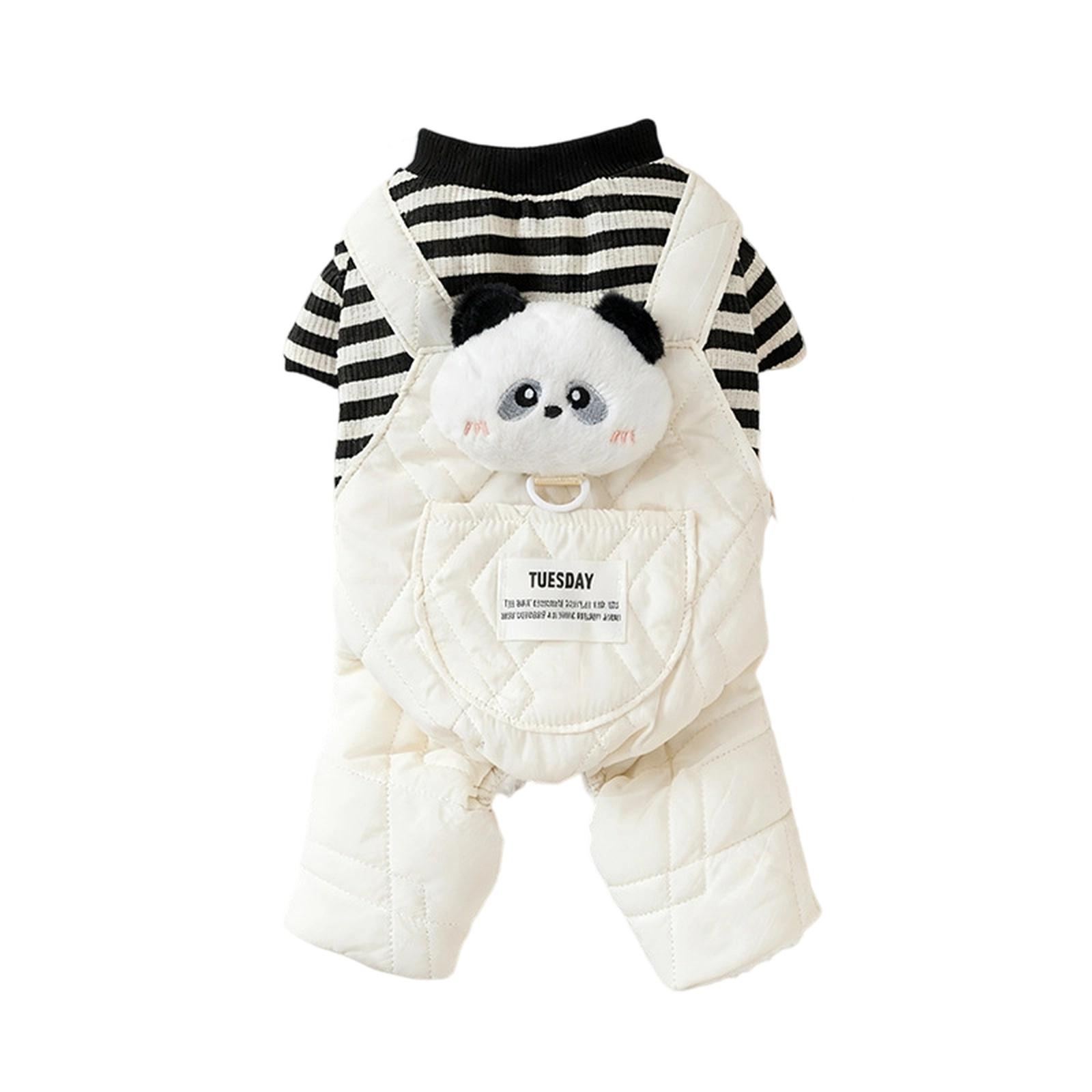 

Зимний комбинезон для собак: Толстый четырехногий мультяшный персонаж с большим карманом для маленькой собаки (Тедди) S