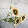 3 Heads/Bunch Decorative Home Decor DIY Craft Fake Flores Bouquet Artificial Flower Silk Sunflower Wedding Decoration