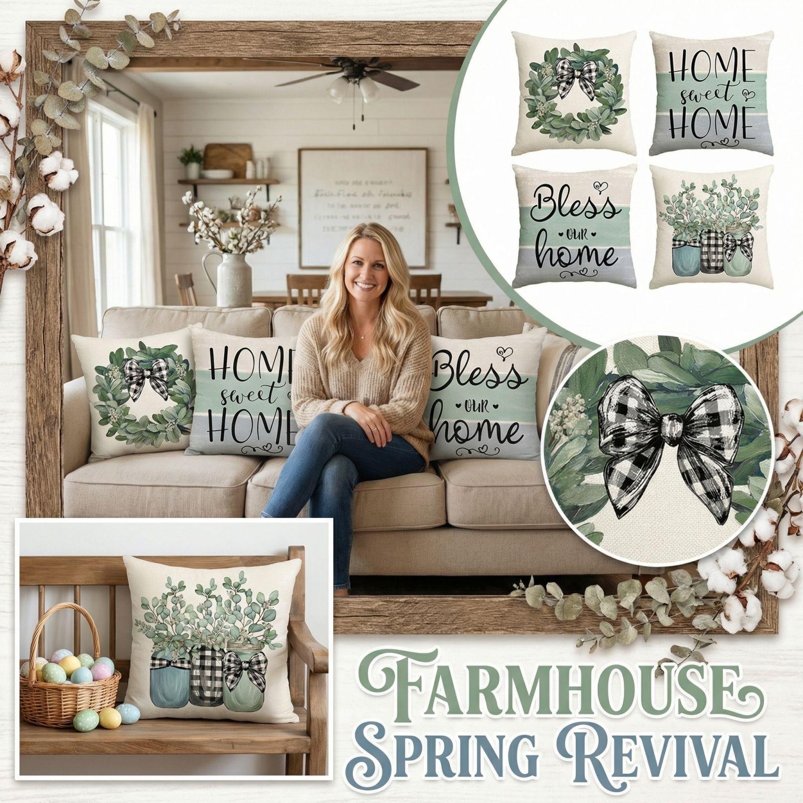 Easter Print Pillow Cover 4PC One Size 1440₽