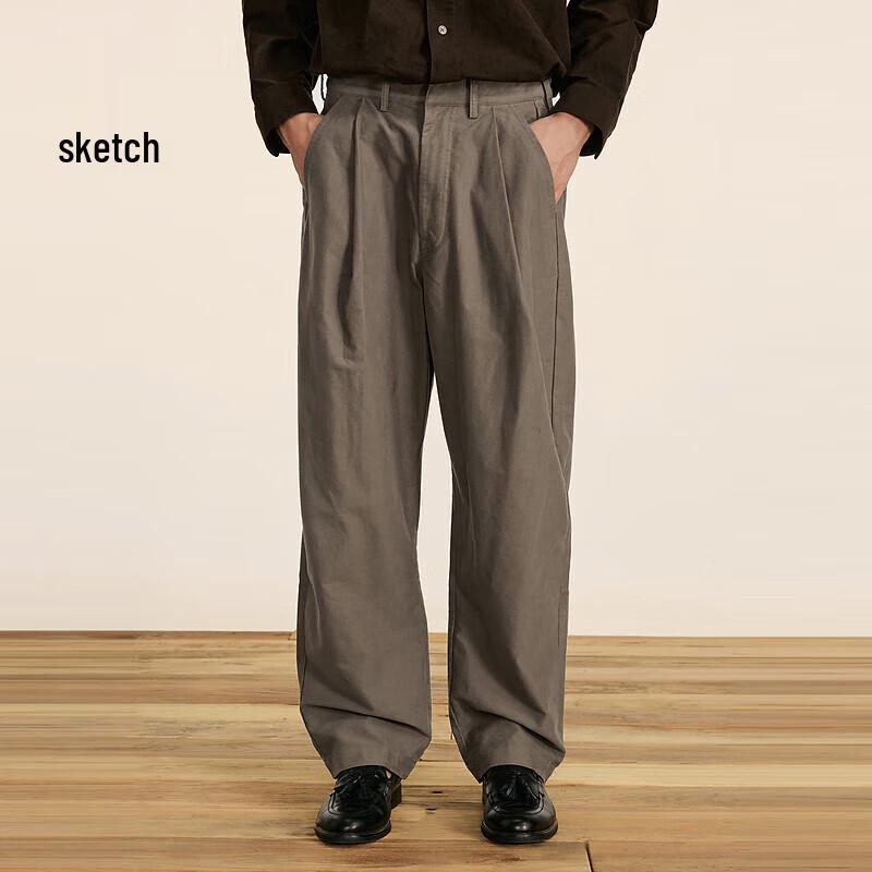 CROQUIS Men's Corduroy Loose Straight Casual Pants