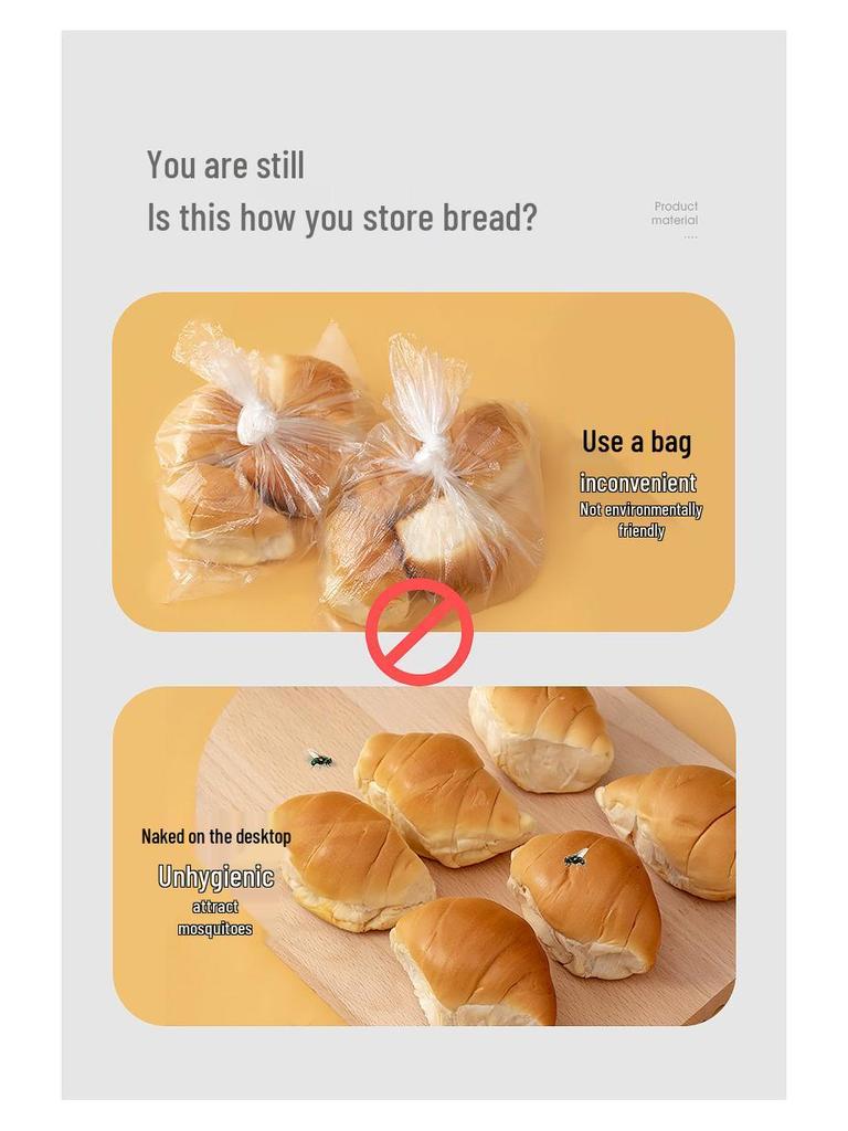 Food-Grade Transparent Plastic Bread Storage Box for Refrigerator