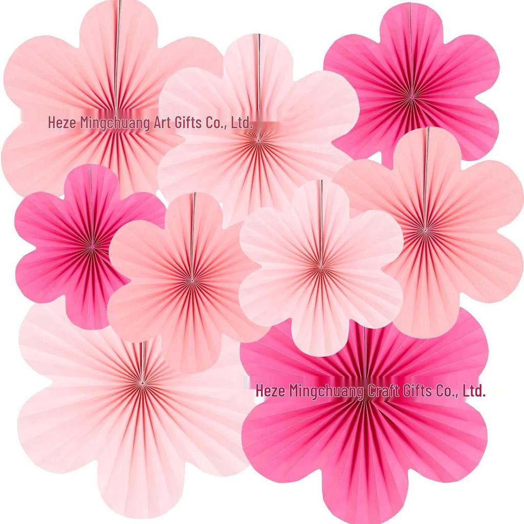 Paper Fan Flower Decoration for Weddings & Birthday Parties - Hanging Party Background Decor