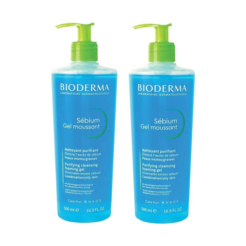 Bioderma Sebium Gel Moussant Cleansing Gel 500ml x2