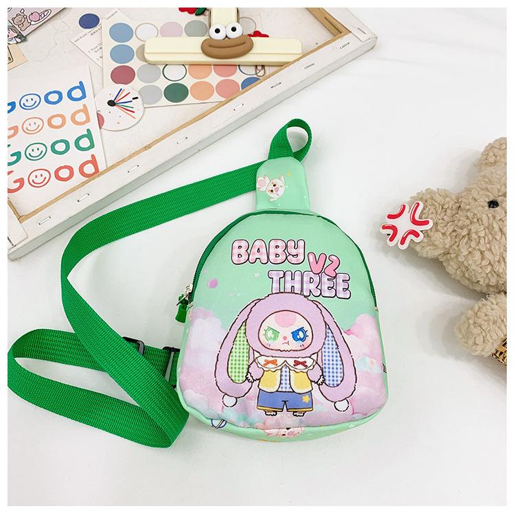 

Школьный рюкзак новый детский трехлетний рюкзак мультяшный милый с принтом большой вместимости нагрудная сумка повседневная универсальная сумка для мелочи зелёный