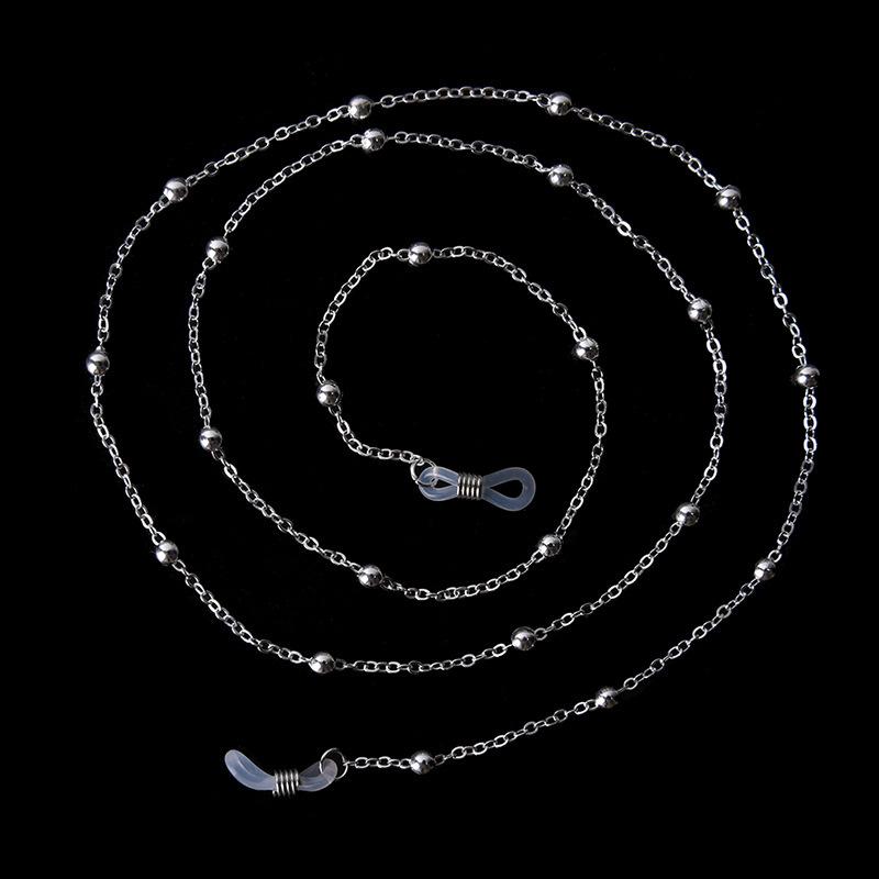 Popular Silver Colour Sparkling Glasses Chain Bead Chain Anti-Falling Glasses Eyeglasses Cord for Women Party Birthday Gift