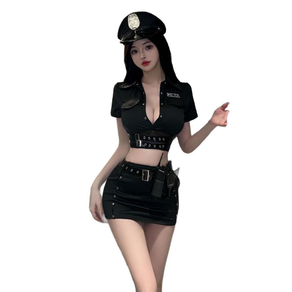 European & American Style Sexy Police Uniform Mini Skirt Set 1251 - One Size