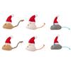 6 Packs Catnip Toys Interactive Toy Christmas Hat Costume Plush Mouse Shaped Cat Toys