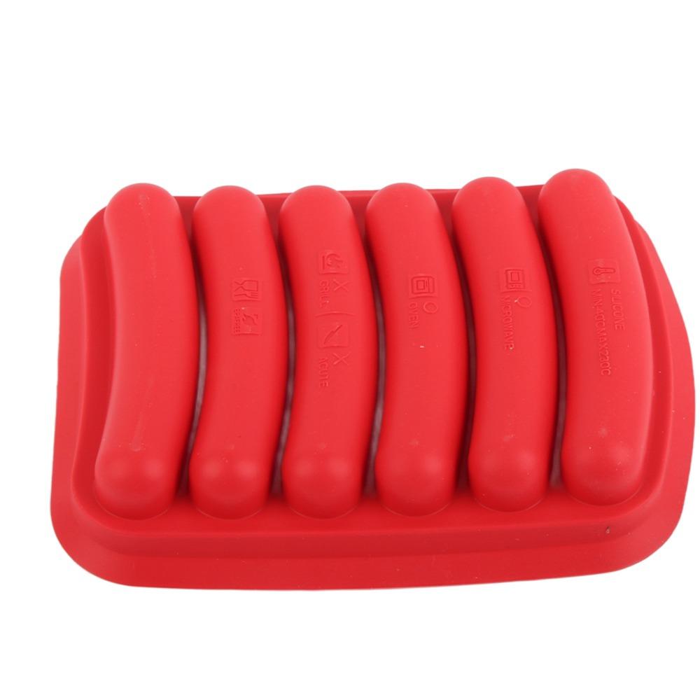 3 pezzi Con Coperchio Ventilato Stampo per Hot Dog in Silicone per Alimenti Vassoio per Preparare Prosciutto Cucina di Casa Cottura