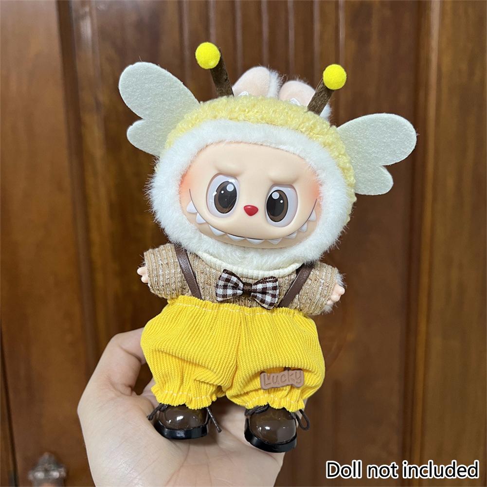 For 17cm Labubu Doll Clothes Fashion Clothes Hoodies Dresses Doll Clothes Color Match Shirts Dolls Accessories Cute Decoration Little Clothes