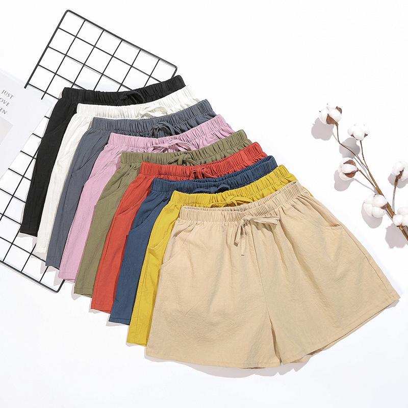 Summer Women Polyester Shorts High Waist Wide Legs Shorts Pants Ladies Fashion Casual Loose Sports Shorts Female