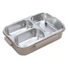 1.2L Lunch Box Container 304 Stainless Steel 3 Compartments Portable Detachable Food Warmer Food Container Khaki