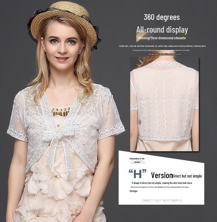 Plus Size Lace Sun Protection Shawl Cardigans & Short Jackets for Women