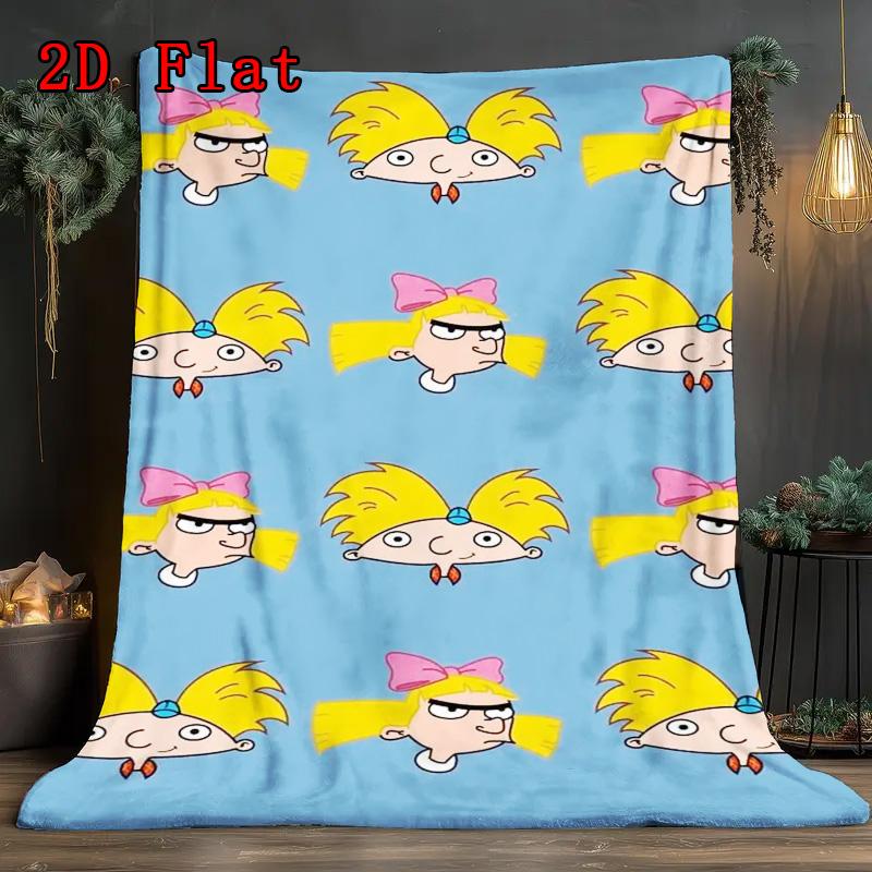 Hey Arnold 2D Flat Pattern Flannel Blanket High Quality All Seasons Warmth and Comfort Perfect for Christmas Gifts.MMT0918505