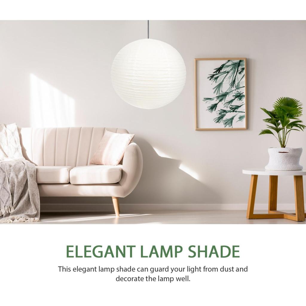 DOITOOL 40cm Washi Paper Lampshade Pendants, 6-Pack, Round Paper Chandelier Lampshades, Japanese Style Light Covers, Replacement Lampshades for DIY