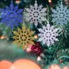 6/12pcs Christmas Snowflakes Decorations Silver Glitter Artificial Plastic Fake Snowflake Xmas Tree Ornaments Pendant Navidad