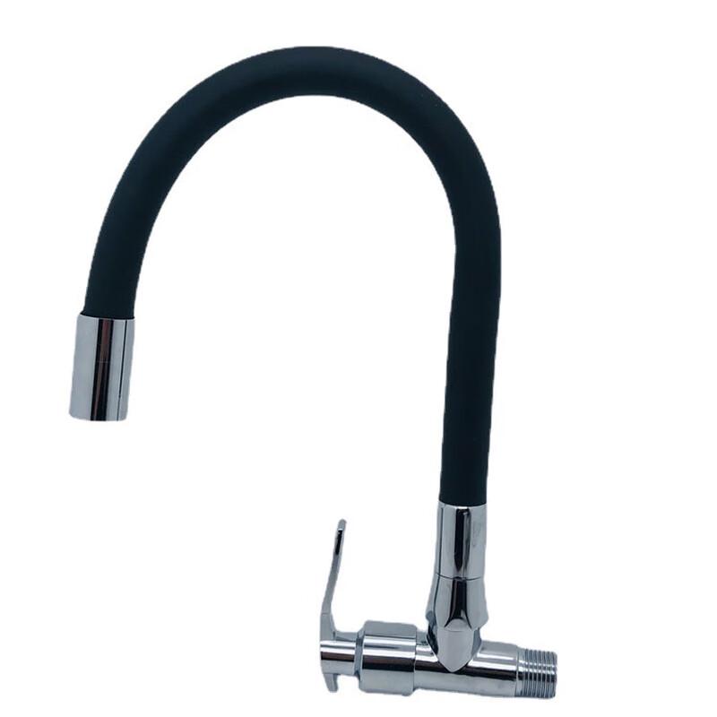 YIXI Black Universal Wall-Mounted Kitchen Faucet