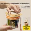 Large Compartments Rotatable Pill Dispenser 4 Grids Pill Storage Box Portable Pill Case  Travel